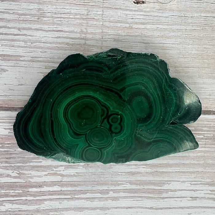 Malachit Kongo Stalaktitový řez 9 - cca 9,5 x 5,9 cm, 109 g