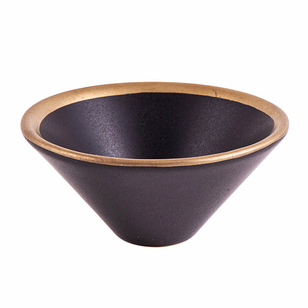 Levně Miska keramická černozlatá - výška 5 cm, průměr 10 cm