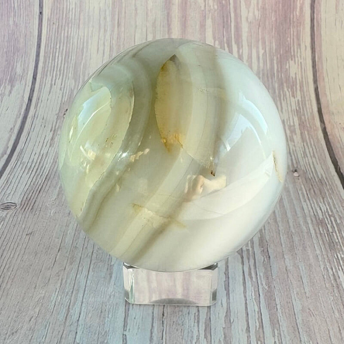 Achát šedý leštěný koule Madagaskar 12 - cca ø 6,5 cm, 412 g
