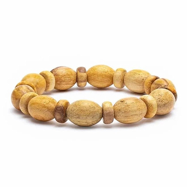 Levně Palo Santo náramek z různých tvarů korálků - obvod cca 16 až 22 cm