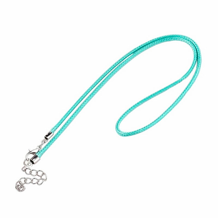 Voskovaná šňůrka barva tyrkysová 45 cm - 1 m x 2,8 mm