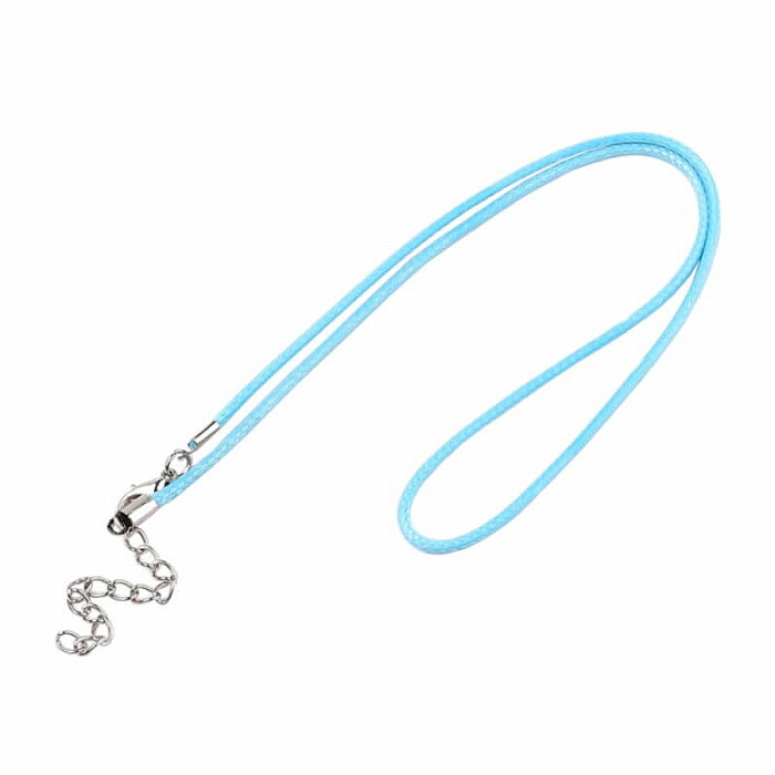 Voskovaná šňůrka barva modrá světlá obloha 45 cm - 45 cm x 2 mm