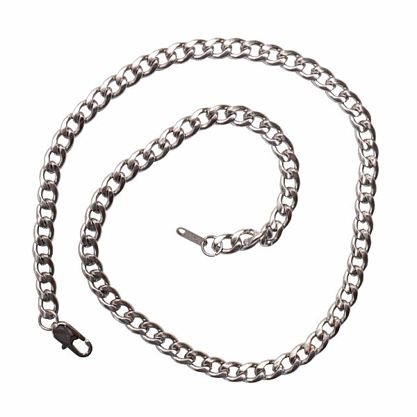 Levně Náhrdelník Curb styl nerezová ocel v barvě oceli 50 cm - cca 50 cm