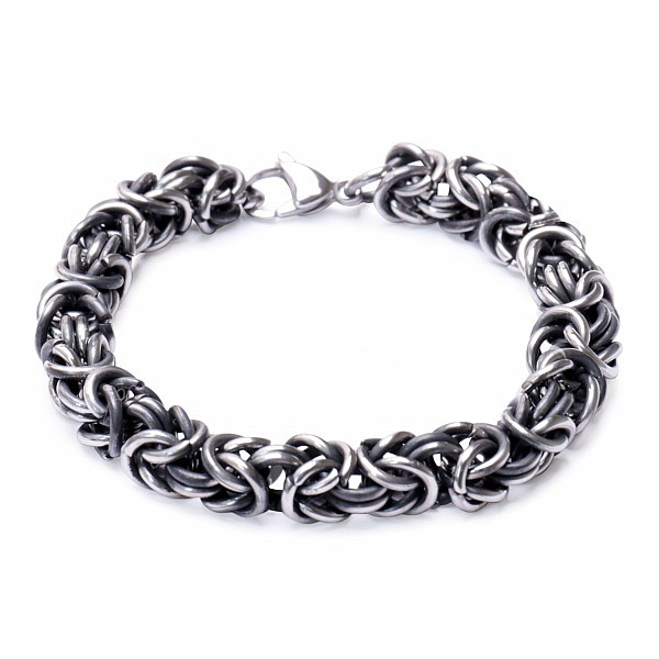 Levně Náramek Královský vzor Byzantine chirurgická ocel 19 cm - obvod cca 19 cm