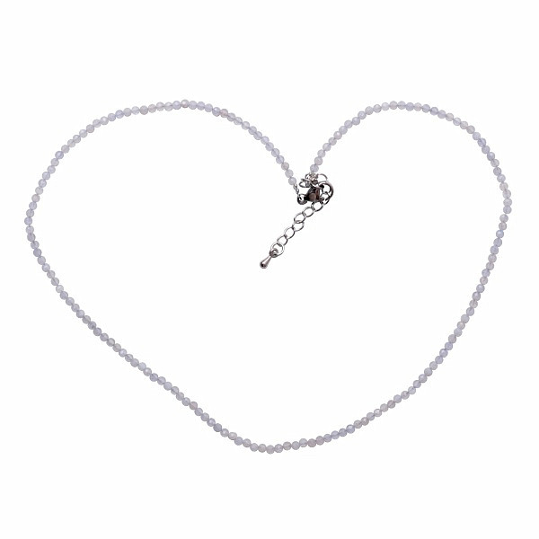 Levně Achát modrý krajkový broušený náhrdelník - délka cca 39 cm