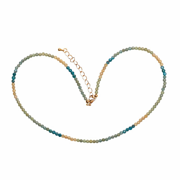 Levně Apatit náhrdelník extra broušené korálky 3 mm - délka cca 40 cm