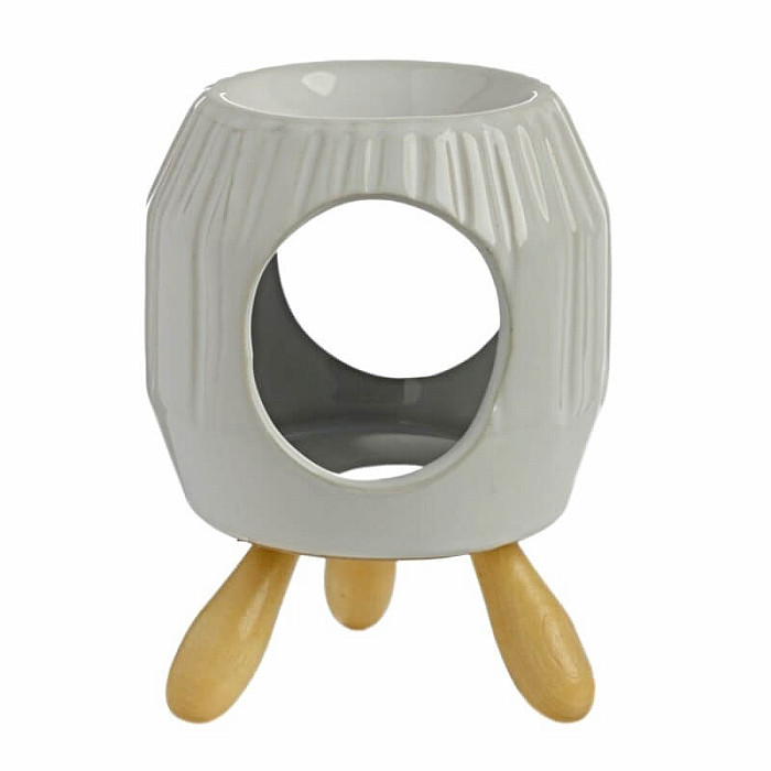 Aroma lampa keramická Bílý oktagon - cca 8,5 x 11,5 cm