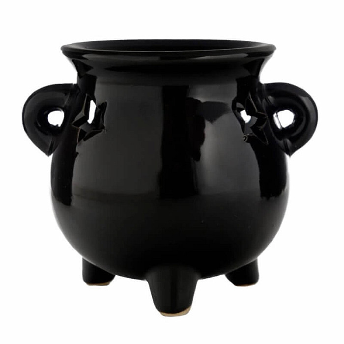 Aroma lampa keramická Černý kotlík - cca 11,5 x 10 cm