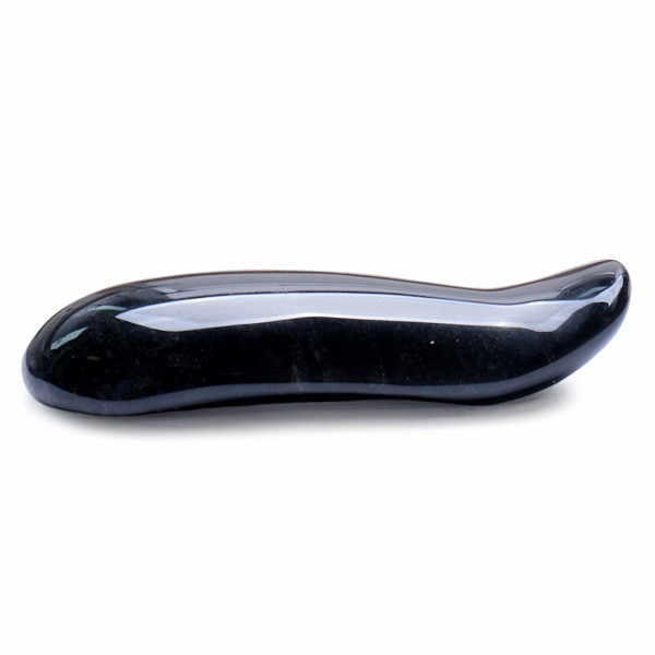 Levně Gua sha na tvář z černého obsidiánu tvar vlnky - délka cca 7,4 cm