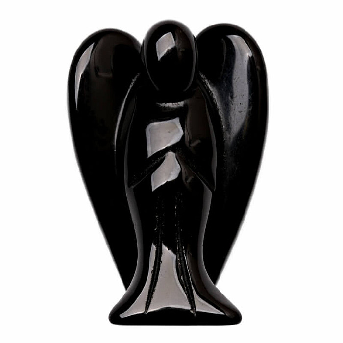 Levně Obsidián černý anděl strážný - L - cca 4 cm