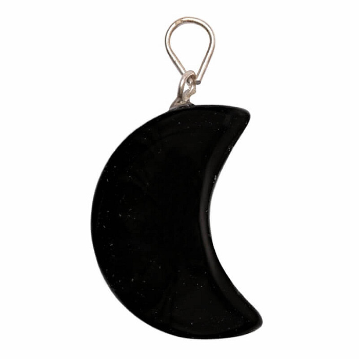 Levně Obsidián černý přívěsek půlměsíc - cca 2,8 cm