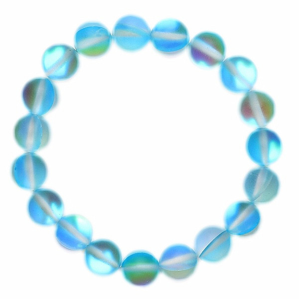 Levně Opalit Aqua aura náramek korálkový - obvod cca 17 až 22 cm