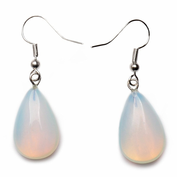 Opalit náušnice velké kapky - délka cca 4 cm