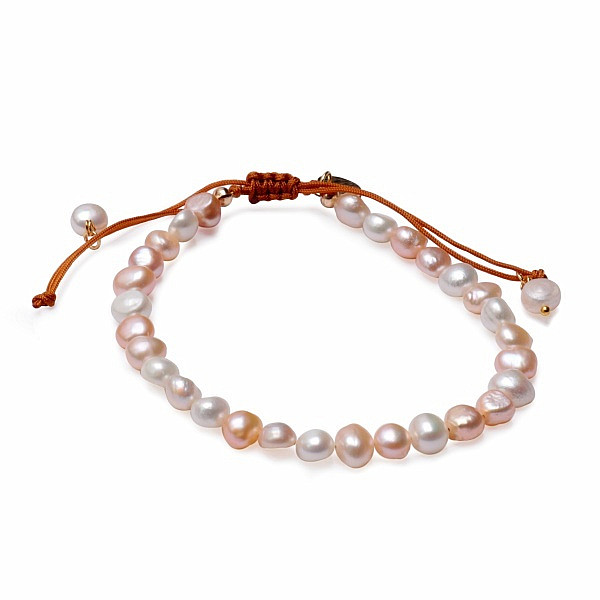 Levně Dámský perlový náramek z různobarevných perel velikost XXL - obvod cca 23 až 25 cm