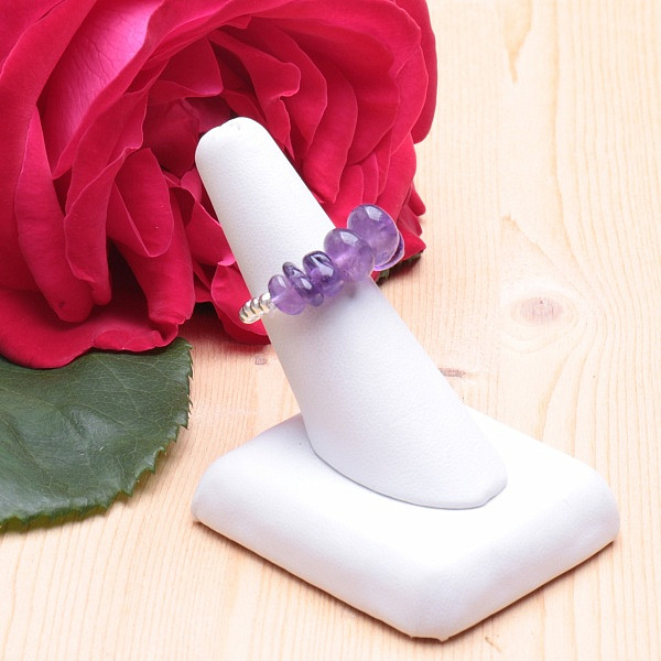 Ametyst prsten elastický - 52 - 58 mm