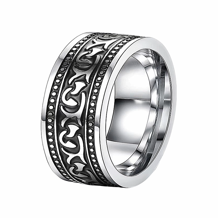 Pánský ocelový prsten Leaf - 60 mm