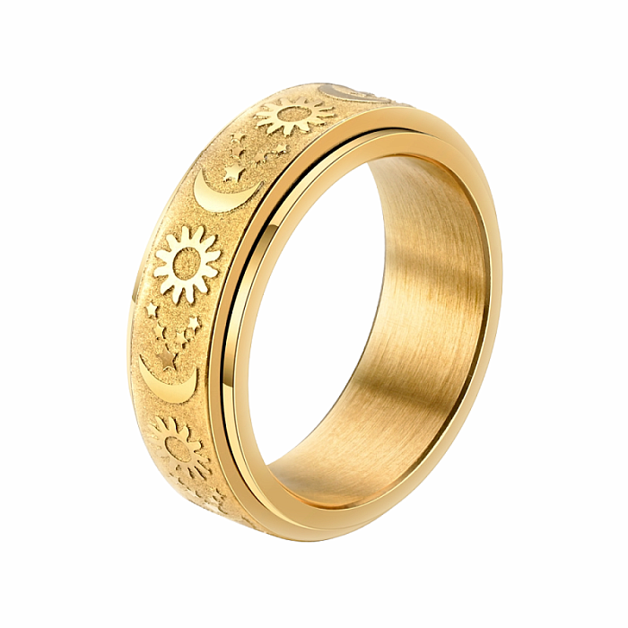 Pánský ocelový prsten Zlatý vesmír - 58 mm