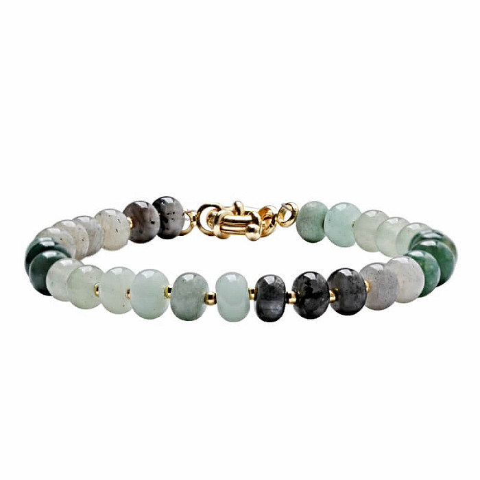 Achát mechový náramek mix polodrahokamů - obvod cca 18 cm