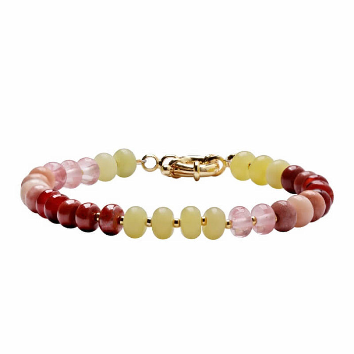 Jaspis červený náramek mix polodrahokamů - obvod cca 19 cm