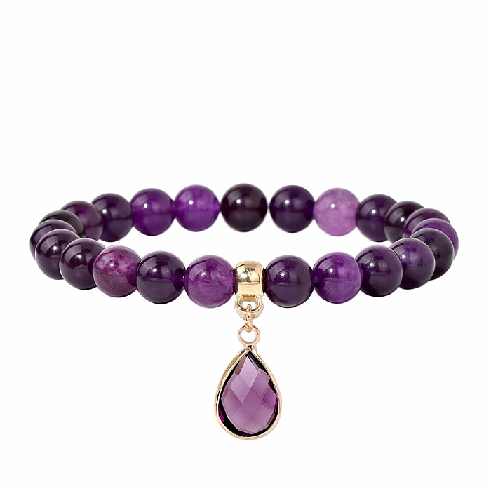 Ametyst náramek s kapkou - obvod cca 18 až 22 cm