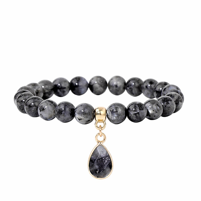 Labradorit náramek s kapkou - obvod cca 18 až 22 cm