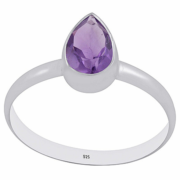 Stříbrný prsten s ametystem - 55 mm (US 7,5), 1,7 g