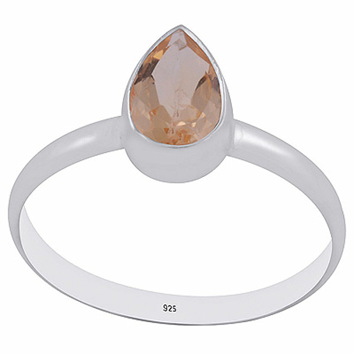 Stříbrný prsten s citrínem - 53 mm (US 6,5), 1,6 g