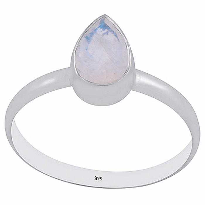 Stříbrný prsten s měsíčním kamenem - 57 mm (US 8), 1,6 g