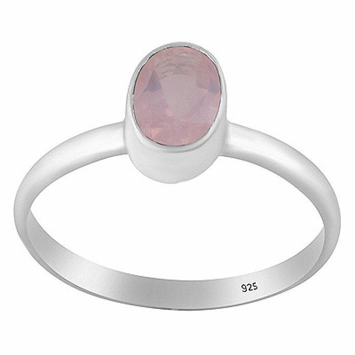 Stříbrný prsten s růženínem - 59 mm (US 9), 1,7 g