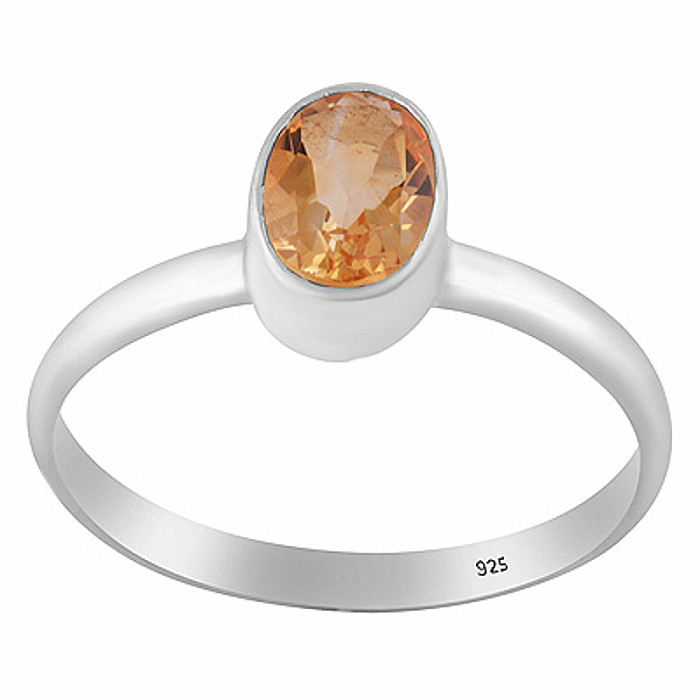 Stříbrný prsten s citrínem - 57 mm (US 8), 1,5 g
