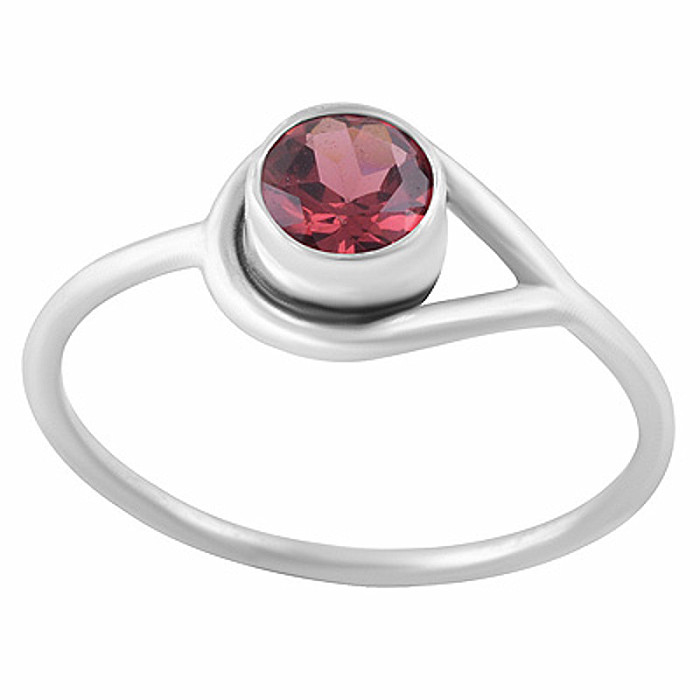 Stříbrný prsten s granátem - 54 mm (US 7) 1,5 g