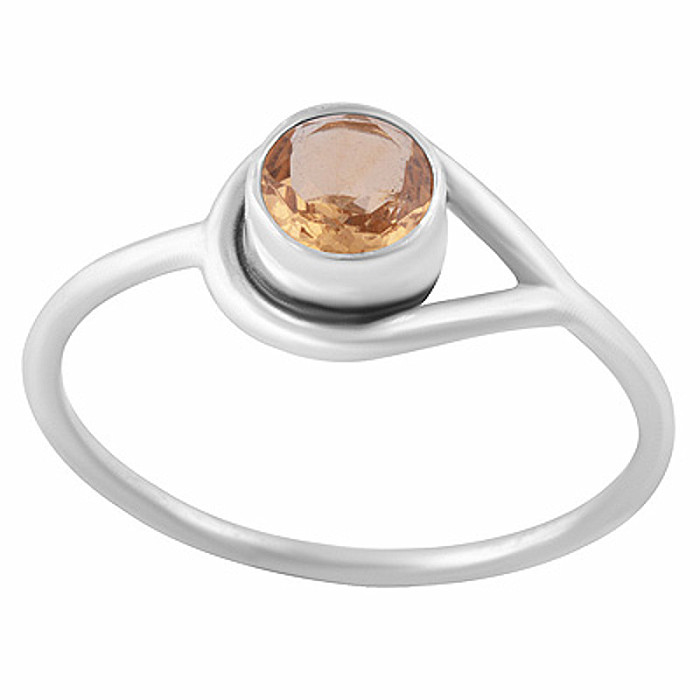 Stříbrný prsten s citrínem - 52 mm (US 6), 1,4 g