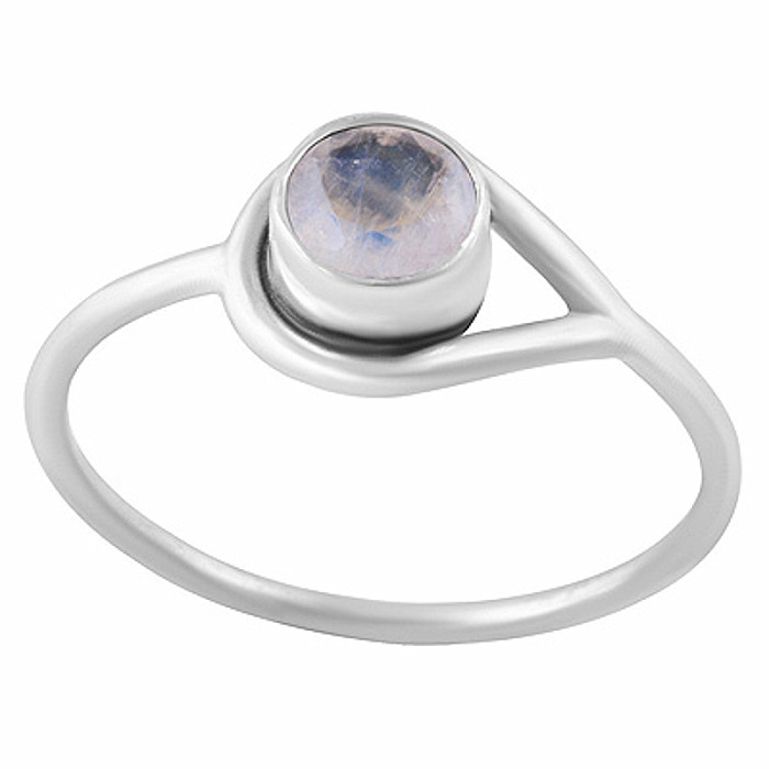 Stříbrný prsten s měsíčním kamenem - 59 mm (US 9), 1,4 g