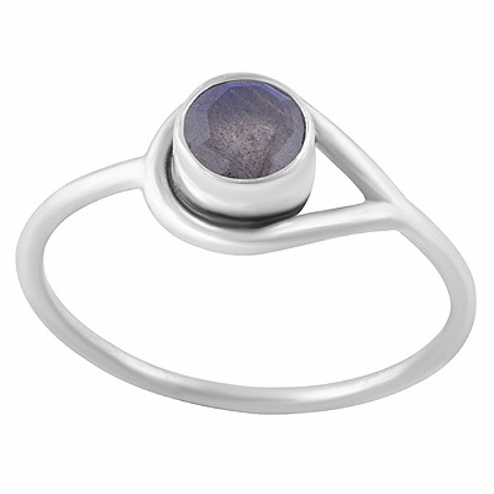 Stříbrný prsten s labradoritem - 54 mm (US 7) 1,4 g