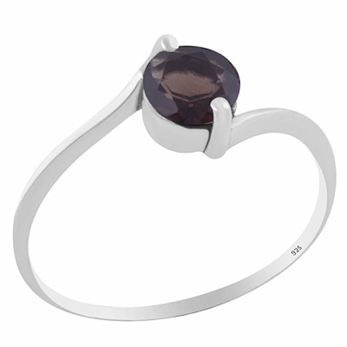 Stříbrný prsten se záhnědou - 54 mm (US 7) 1,4 g