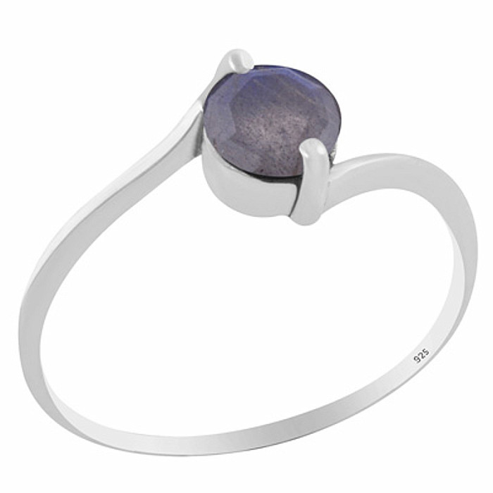 Stříbrný prsten s labradoritem - 57 mm (US 8), 1,4 g