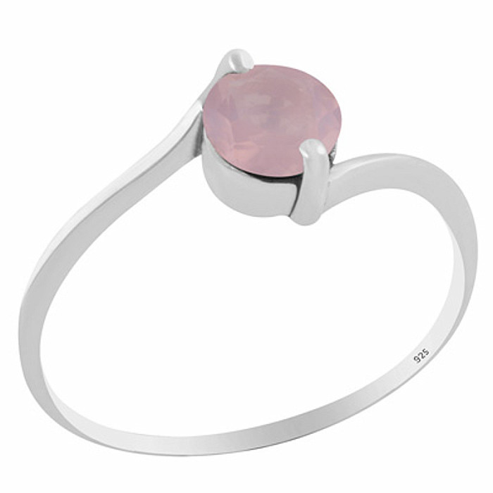 Stříbrný prsten s růženínem - 57 mm (US 8), 1,4 g