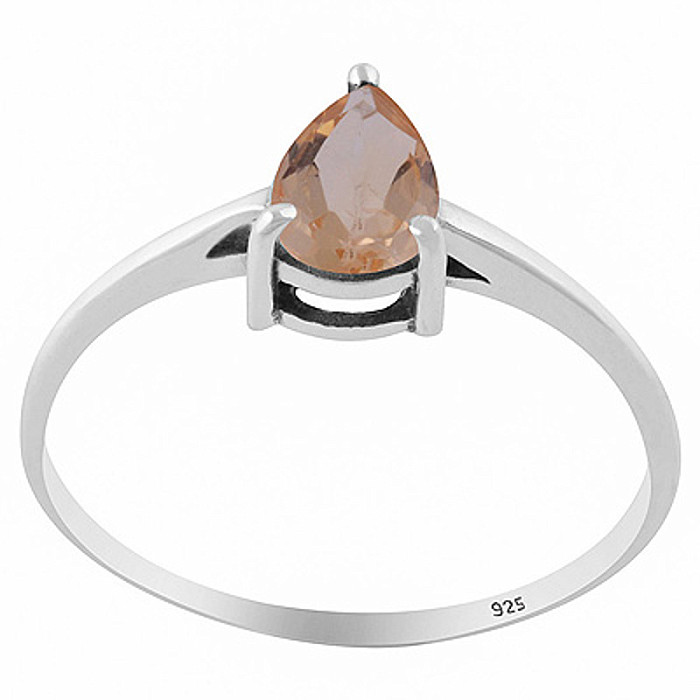 Stříbrný prsten s citrínem - 54 mm (US 7) 1,1 g