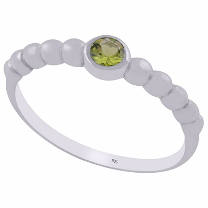 Stříbrný prsten s olivínem - 59 mm (US 9), 1,5 g