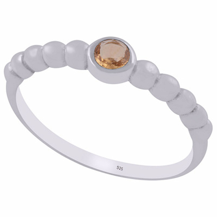 Stříbrný prsten s citrínem - 52 mm (US 6), 1,5 g