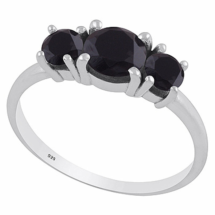 Stříbrný prsten s onyxem - 52 mm (US 6), 2,1 g