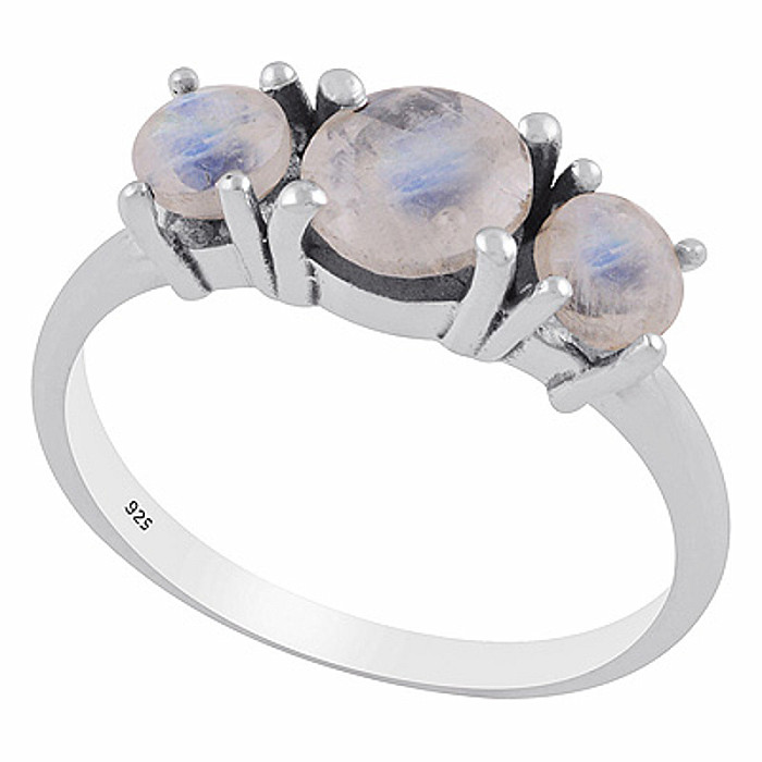 Stříbrný prsten s měsíčním kamenem - 52 mm (US 6), 2,2 g