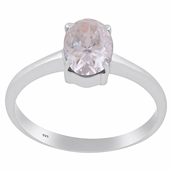 Stříbrný prsten s moissanitem - 59 mm (US 9), 2 g