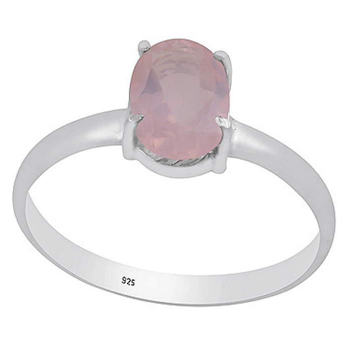 Stříbrný prsten s růženínem - 57 mm (US 8), 1,6 g