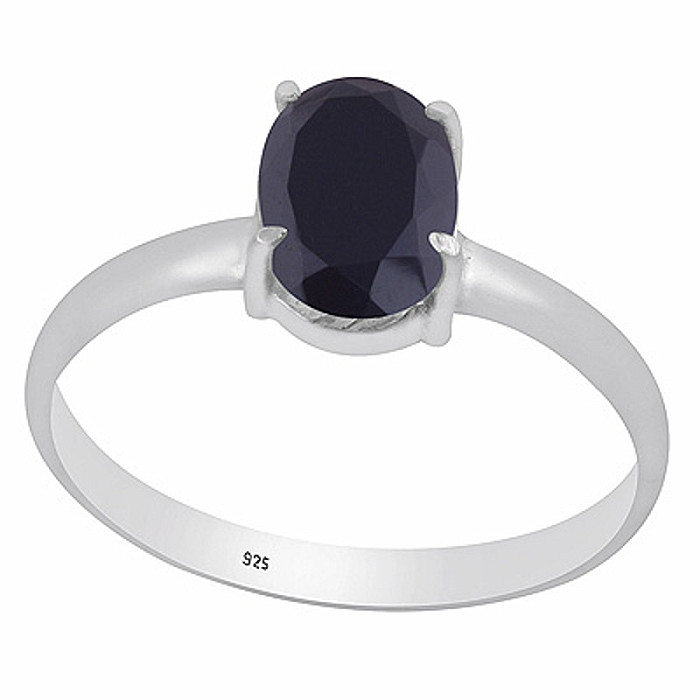 Stříbrný prsten s onyxem - 57 mm (US 8), 1,6 g