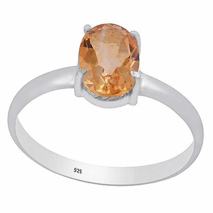 Stříbrný prsten s citrínem - 57 mm (US 8), 1,6 g