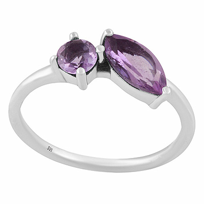 Stříbrný prsten s ametystem - 54 mm (US 7) 1,8 g