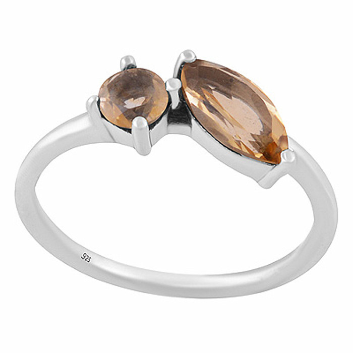 Stříbrný prsten s citrínem - 53 mm (US 6,5), 1,8 g
