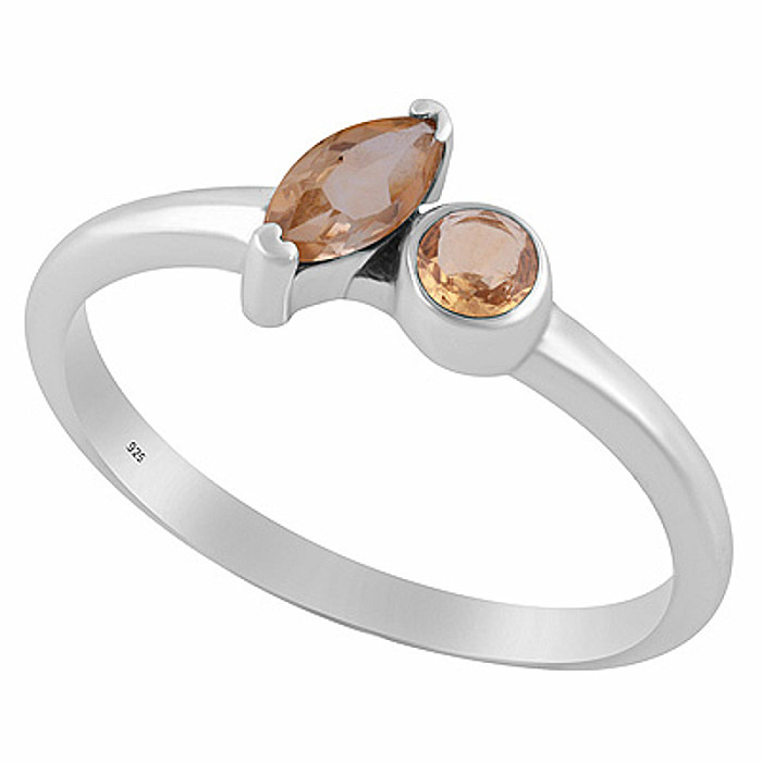 Stříbrný prsten s citrínem - 52 mm (US 6), 1,9 g