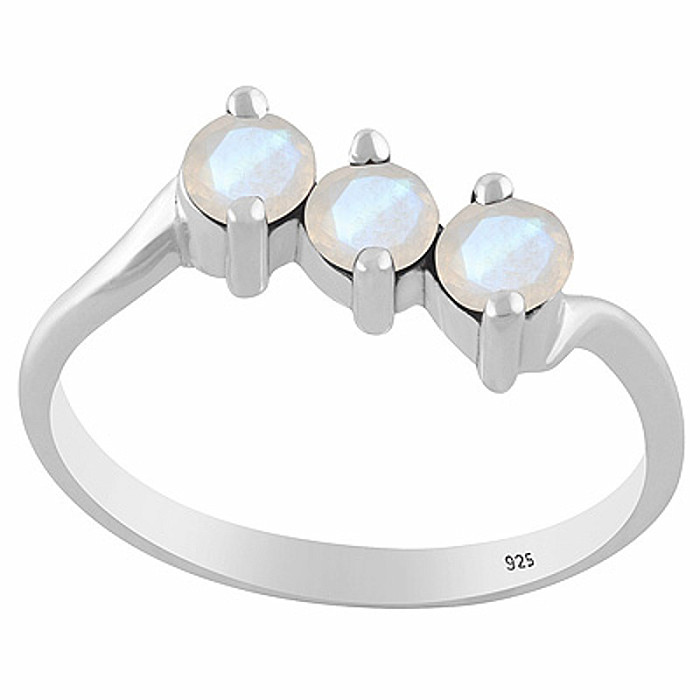 Stříbrný prsten s měsíčním kamenem - 52 mm (US 6), 2,1 g